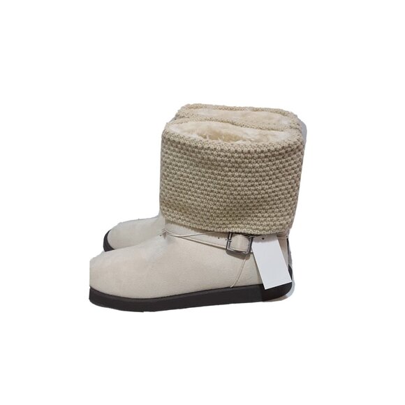 Joe Boxer Boots Size 11 Sophia Faux Suede faux fur lining Bone - Picture 3 of 6